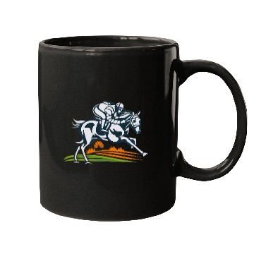 Discover Horse Pet Racing Race Day vintages Retro Horse Jockey Horse Race Mugs