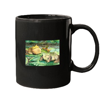 Discover Frog Pet Cottagecore Frog Lotus Pond Watercolor Toad Frog Lovers Mugs