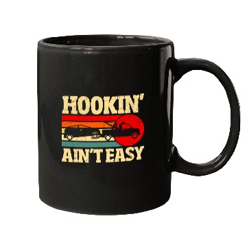 Discover Tow Truck Driver Hookin Aint Easy Towing Retro Wrecker Men Mugs