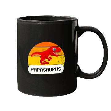 Discover Dinosaur Pet Papasaurus T rexs Dinosaur Pixel style Fathers Day Mugs