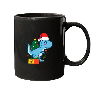 Discover Dinosaur Pet Cute TRex Tyrannosaurus rexs Dinosaur Santa Merry Christmas Mugs