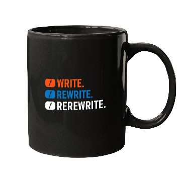 Discover Write Rewrite Rerewrite Book Writing Author Writer 1 Mugs