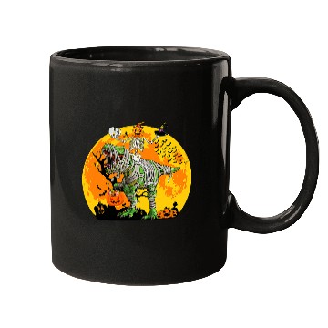 Discover Dinosaur Pet Skull Riding Mummy Dinosaur T rexs For Boys Kids Halloween 3 Mugs