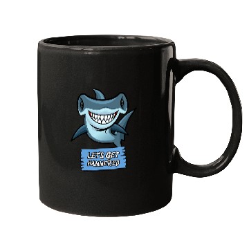 Discover Shark Pet Lets Get Hammered Hammerhead Shark Funny Drinking Mugs
