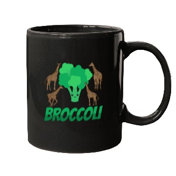 Discover Giraffe Pet Eating Broccoli Mugs