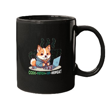 Discover Shiba Inu Pet Code Fetch Sip Repeat Coffee Binary Shiba Inu Programmer Mugs