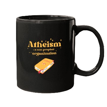 Discover Book Fun Atheism a non prophet Organization Funny Science Book Bible Mugs
