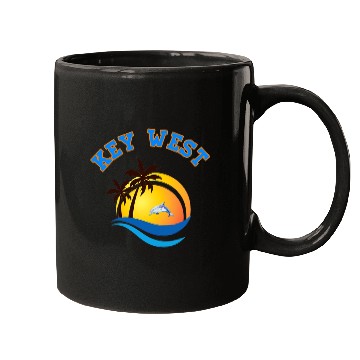 Discover Dolphin Pet Gift Key West Florida Keys tropical sunset dolphin souvenir Mugs