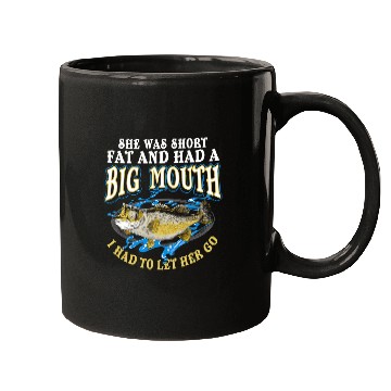 Discover Fishing Fun Short Fat Big Mouth Bass Fishing Short Sleeve frt Mugs