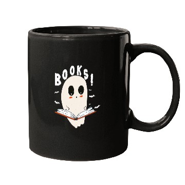 Discover Book Fun cute ghosts book reading halloween teacher top booooks Mugs