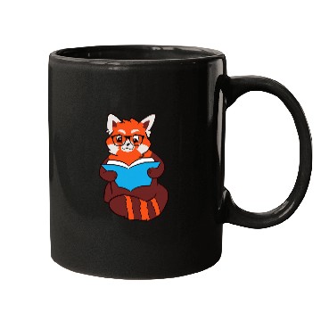 Discover Book Fun Red Panda Sleeping Reading Book Red Panda Mugs