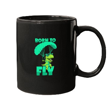 Discover Dinosaur Pet Skydiving Gift Paragliding TRex Flying Gliding Mugs