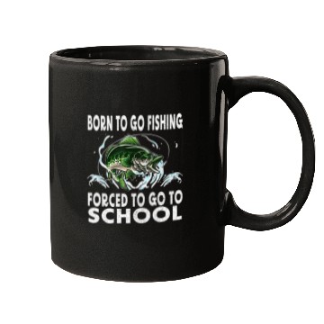 Discover Fishing Fun Funny Born To Go Fishing Bass Fish Fisherman Boys Kids 3 Mugs