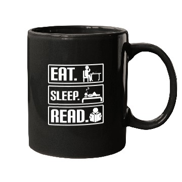 Discover Book Fun Eat Sleep Read hilarious design for Mugs