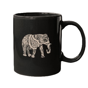 Discover Elephant Mammal Short Sleeve Graphic Mandala Elephant Boho Mugs