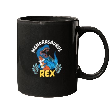 Discover Dinosaur Pet Menorasaurus rexs Chanukah Menorah Hanukkah Israel Mugs