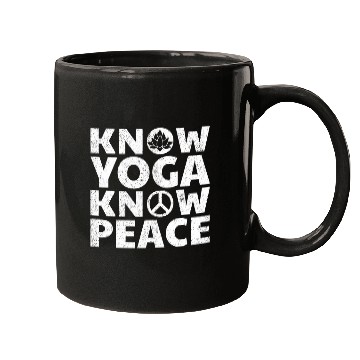 Discover Know Yoga Peace Peace Lotus Meditation Workout Mugs