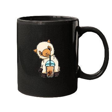 Discover Llama Pet Drinking Bubble Tea Cute Animals With Boba Tea Mugs