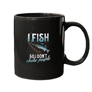 Discover Fishing Fun I Fish So I Dont Choke Funny Striped Bass Fishing Graphic Mugs