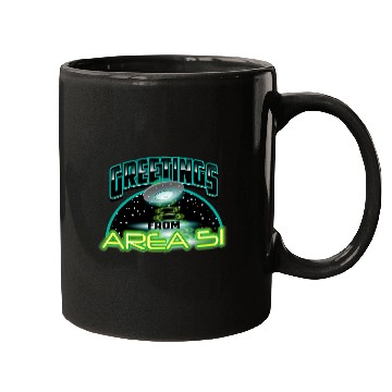 Discover Aliens UFO Cute Greetings From Area 51 Gift For Alien Believers Mugs