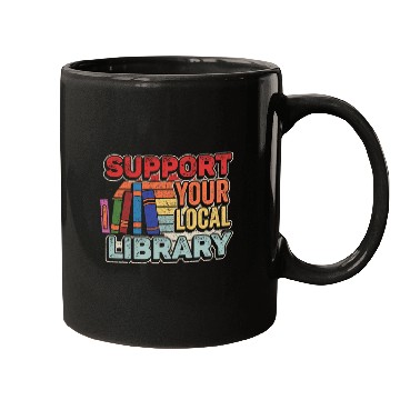 Discover Book Fun Retro vintages Support Your Local Library Book Reading Mugs