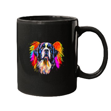Discover Saint Bernard Pet Dog Angel Wings Mugs