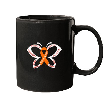 Discover Multiple Sclerosis Ribbon Orange Ribbon MS Warrior Butterfly Hope Mugs