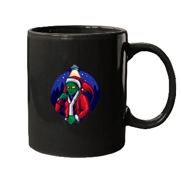 Discover Aliens UFO Santa Claus UFO Team Santa Sleigh Magic Snowman Mugs