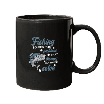 Discover Fishing Fun Solves The Problems Funny Striped Bass Fish for Men Mugs