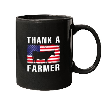 Discover Cow Pet Thank A Farmer Patriotic Daisy Cow American Flag 4th of July 203 Mugs