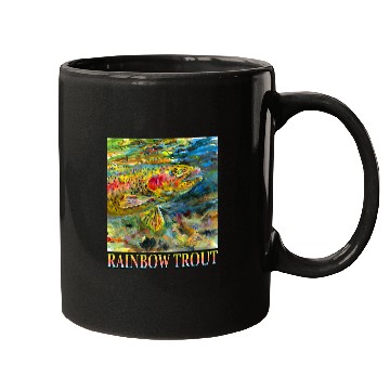 Discover Fishing Fun Rainbow Trout Fishing Design Mugs