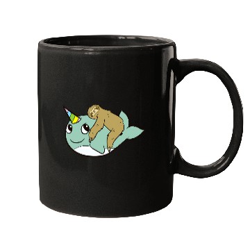Discover Sloth Pet Gift Narwhal Cute Sloth Riding On Narwhal Mugs