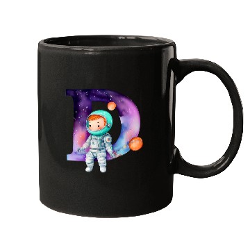 Discover Astronaut Job Space Astronaut Letter D Name Monogram Initial Galaxy Planet Mugs
