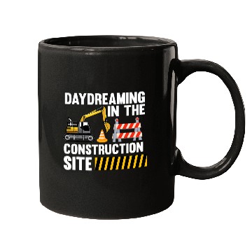 Discover Excavator Fun Day dreaming in the construction site construction site exca Mugs