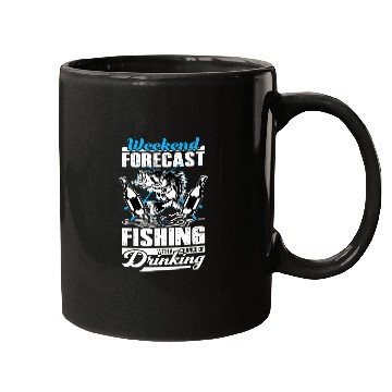 Discover Fishing Fun Weekend Forecast Fishing With A Chance Of Drinking funny Mugs