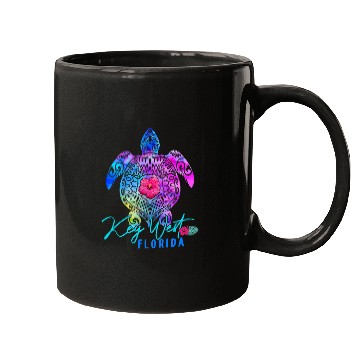 Discover Turtle Pet Key West Florida Tie Dye Sea Turtle Vacation Mugs