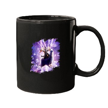 Discover Llama Pet Lazer Warrior Space Cat Riding Llama With Ice Cream Mugs