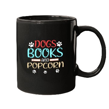 Discover Book Fun Dogs Books and Popcorn 1 Mugs
