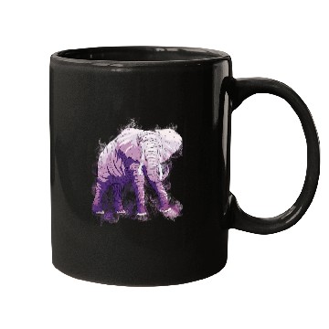 Discover Elephant Mammal Water Splash Art Wild Animal Realistic Mugs