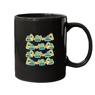 Discover Excavator Fun Vehicles Construction Work Kids Boys Toddlers Mugs