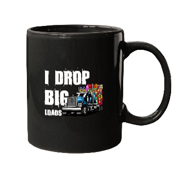 Discover Truck Fun I Drop Big Loads Trucker Semi Truck Driver Lover Christmas Mugs