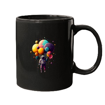 Discover Astronaut Job Space Balloons Moon Mars Planets Astronaut 3 Mugs