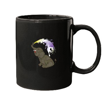 Discover Elephant Mammal LGBT Nonbinary Flag Queer Pride Month LGBT Non Binary Mugs