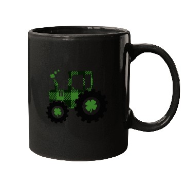 Discover Tractor Fun driving Lucky Flannel Green Plaid Mugs