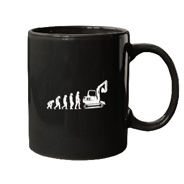 Discover Excavator Fun Digger Driver Evolution Construction Worker Construction Site Mugs