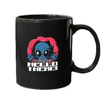 Discover Aliens UFO Hello There UFO Believer Funny Space Area 51 Alien Face Mugs