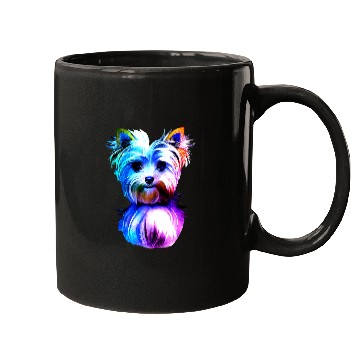 Discover Yorkshire Pet Yorkie Colorful Art Yorkshire Terrier Mugs