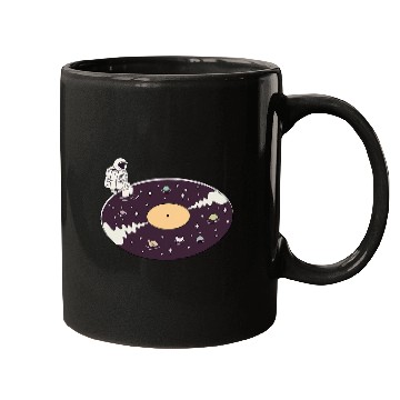 Discover Astronaut Job Planet Vinyl Record Space Astronaut Spacecraft Spaceman Mugs