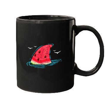Discover Shark Pet Fish Fin Watermelon Melon Summer Tropical Fruit Mugs