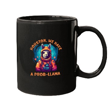 Discover Llama Pet HOUSTON WE HAVE A PROBLLAMA Astronaut Mugs